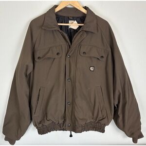 Carhartt J70 TMB Brown Workwear Jacket Quilted Lined Heavyweight Coat Large